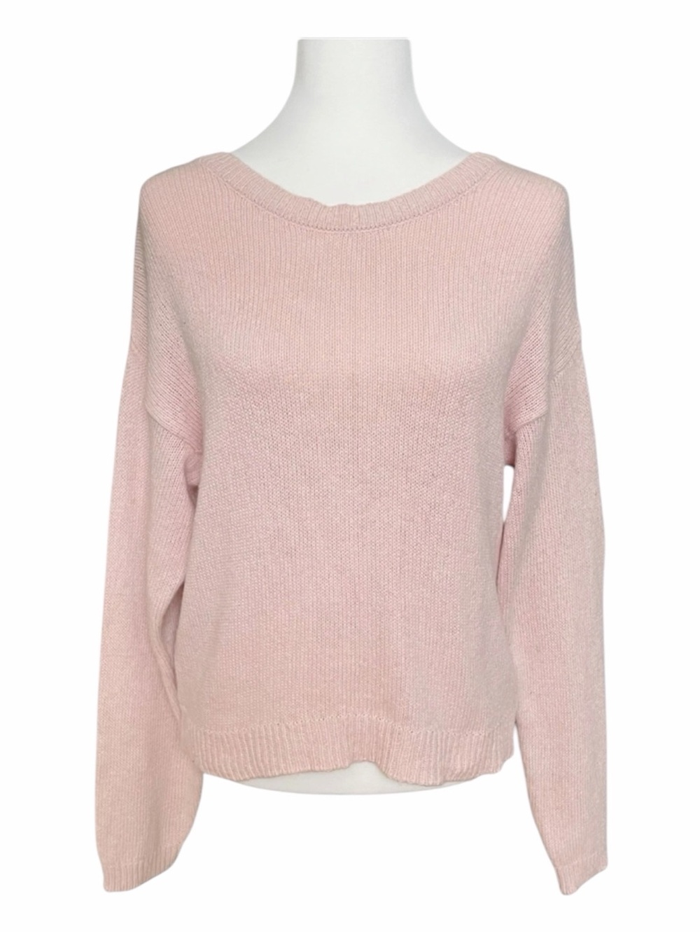 Maggie Lawrence Vintage Silk Angora Reversible V-Neck Sweater Pink Size L